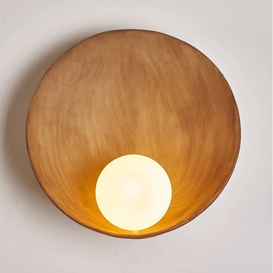 Chinese Style White Brown Shell Wall Lamp Creative LED Lighting Homestay Bedroom Corridor Resin Wall-mounted Sconces