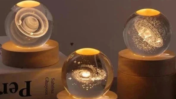 6cm 3D Crystal Ball Glass Warm Night Light.